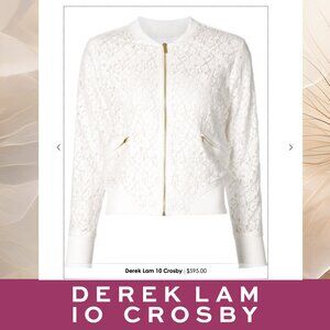 10 Crosby Derek Lam - White Lace Bomber Jacket - Size M